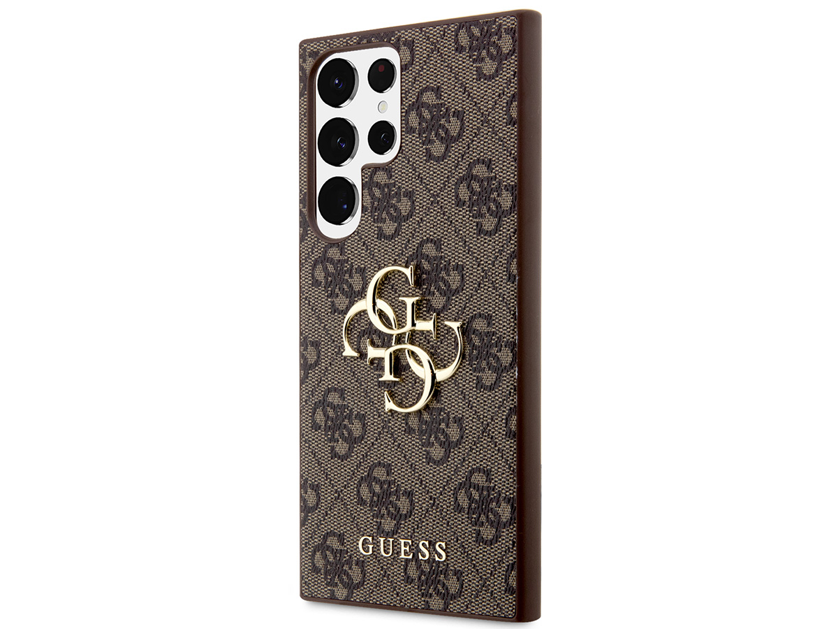 Guess Big 4G Monogram Case Bruin - Samsung Galaxy S23 Ultra hoesje