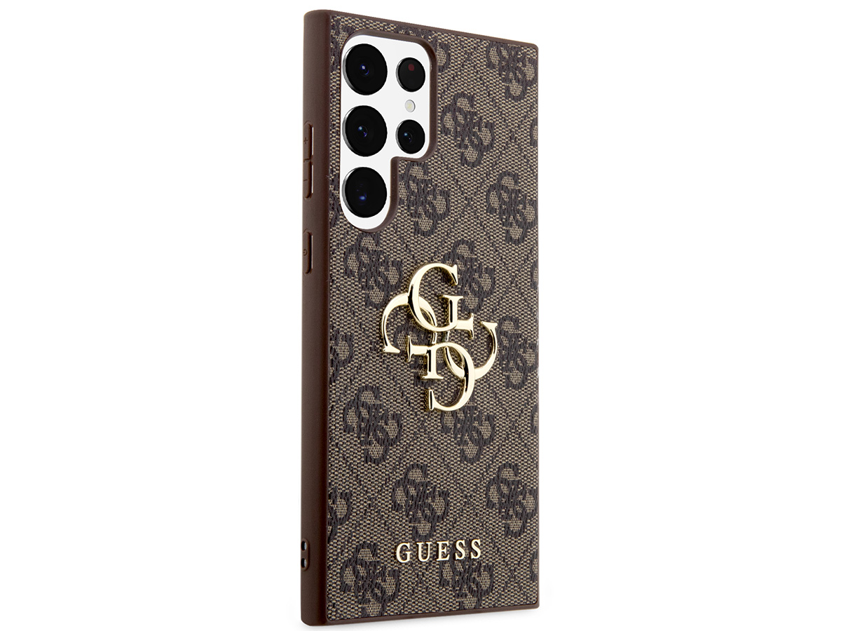 Guess Big 4G Monogram Case Bruin - Samsung Galaxy S23 Ultra hoesje