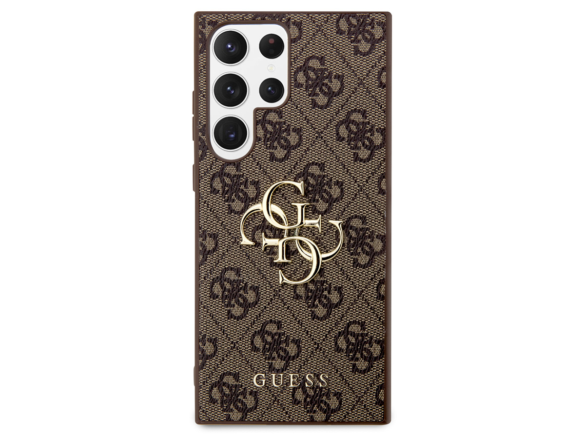 Guess Big 4G Monogram Case Bruin - Samsung Galaxy S23 Ultra hoesje