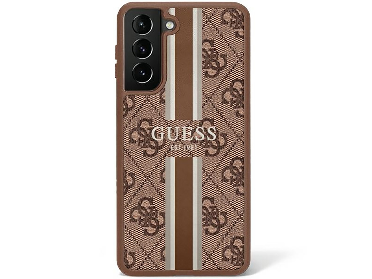 Guess College Monogram Case Bruin - Samsung Galaxy S23 Ultra hoesje