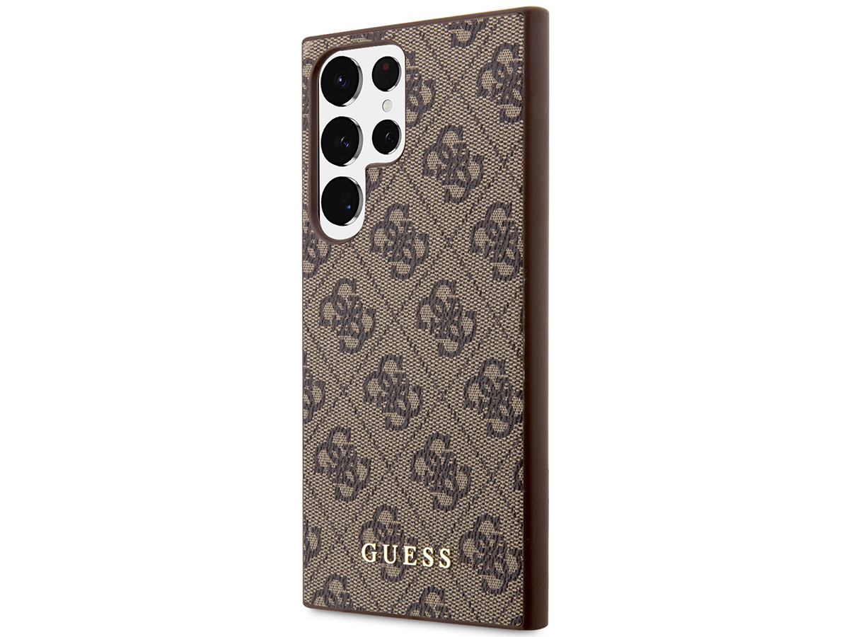 Guess Monogram Case Bruin - Samsung Galaxy S23 Ultra hoesje