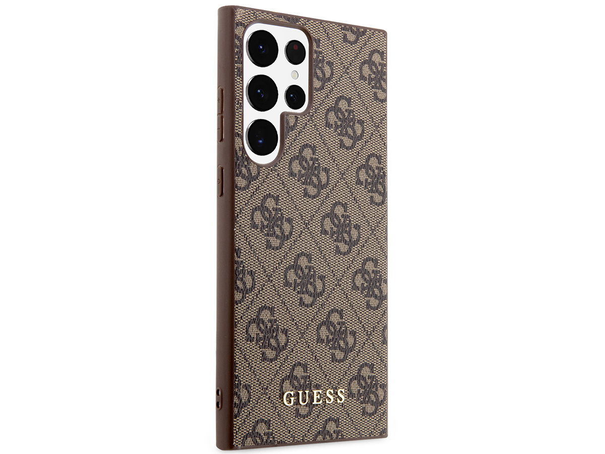 Guess Monogram Case Bruin - Samsung Galaxy S23 Ultra hoesje