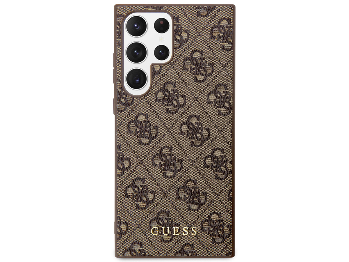 Guess Monogram Case Bruin - Samsung Galaxy S23 Ultra hoesje