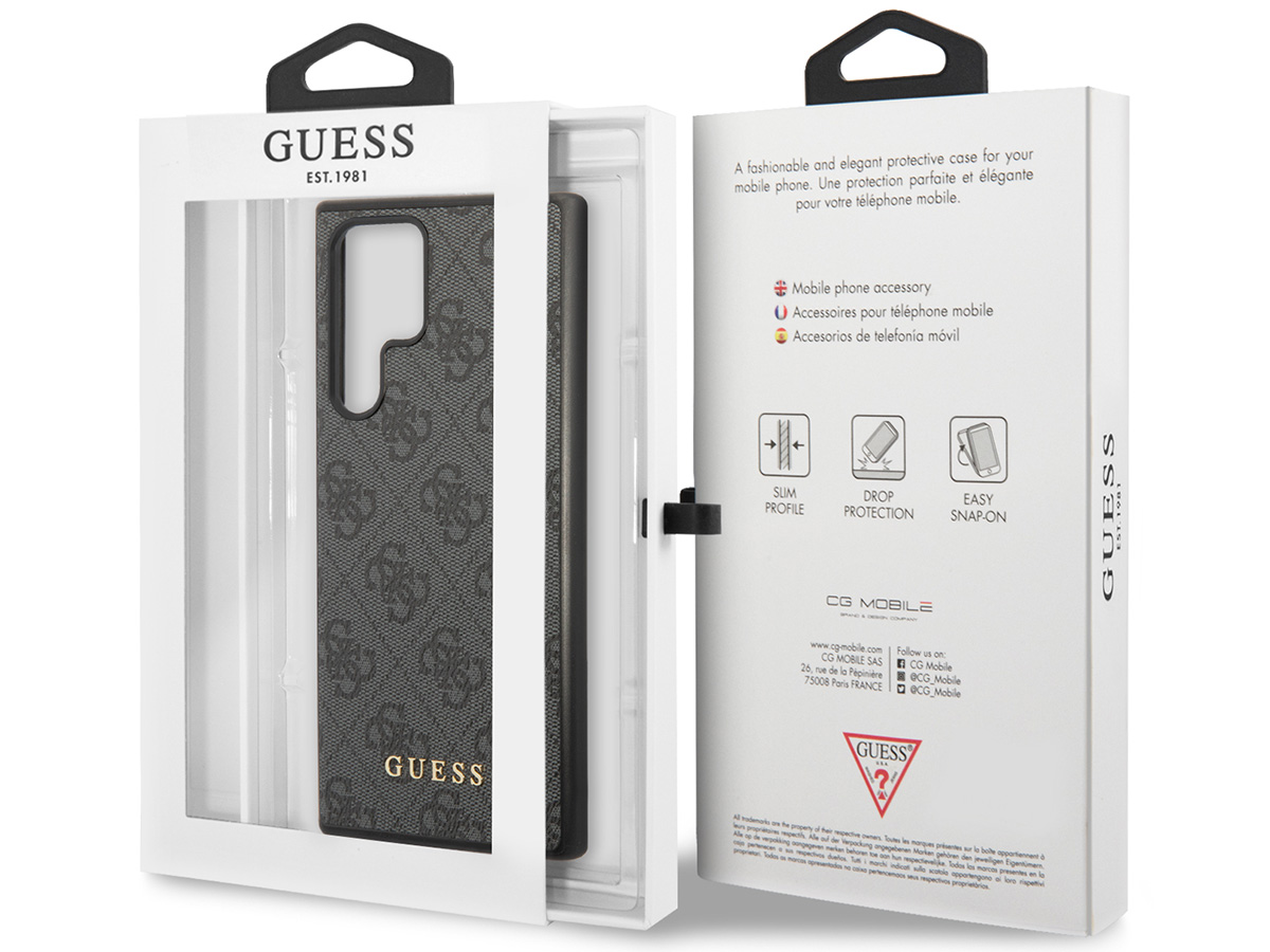 Guess Monogram Case Grijs - Samsung Galaxy S23 Ultra hoesje