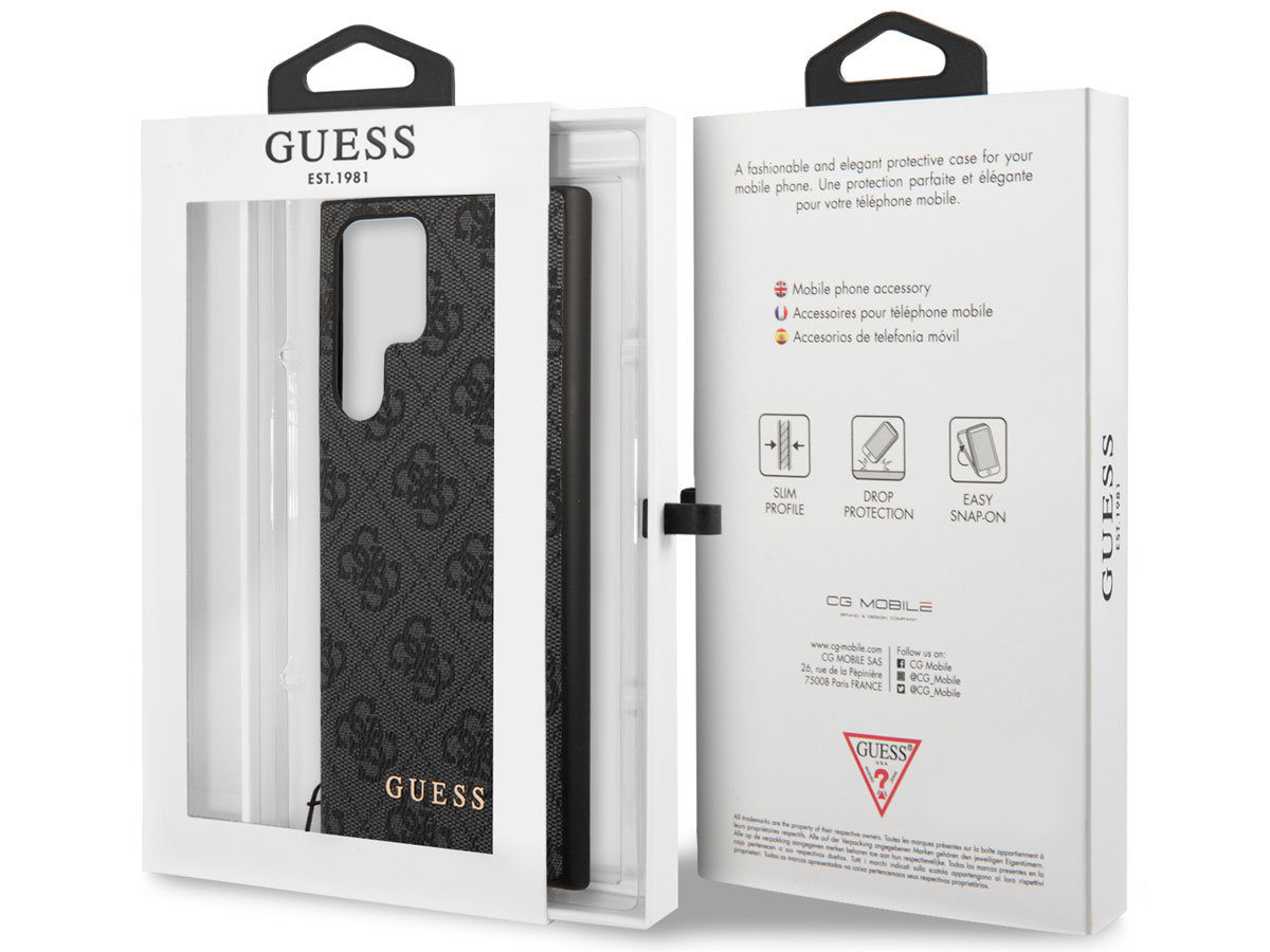 Guess Monogram Charm Case Grijs - Samsung Galaxy S23 Ultra hoesje