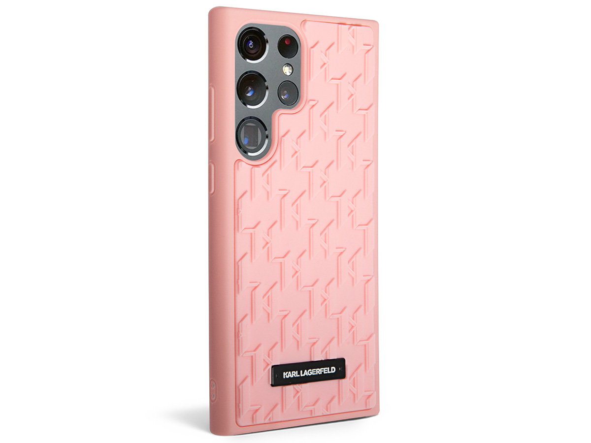 Karl Lagerfeld 3D Monogram Case Roze - Samsung Galaxy S23 Ultra hoesje