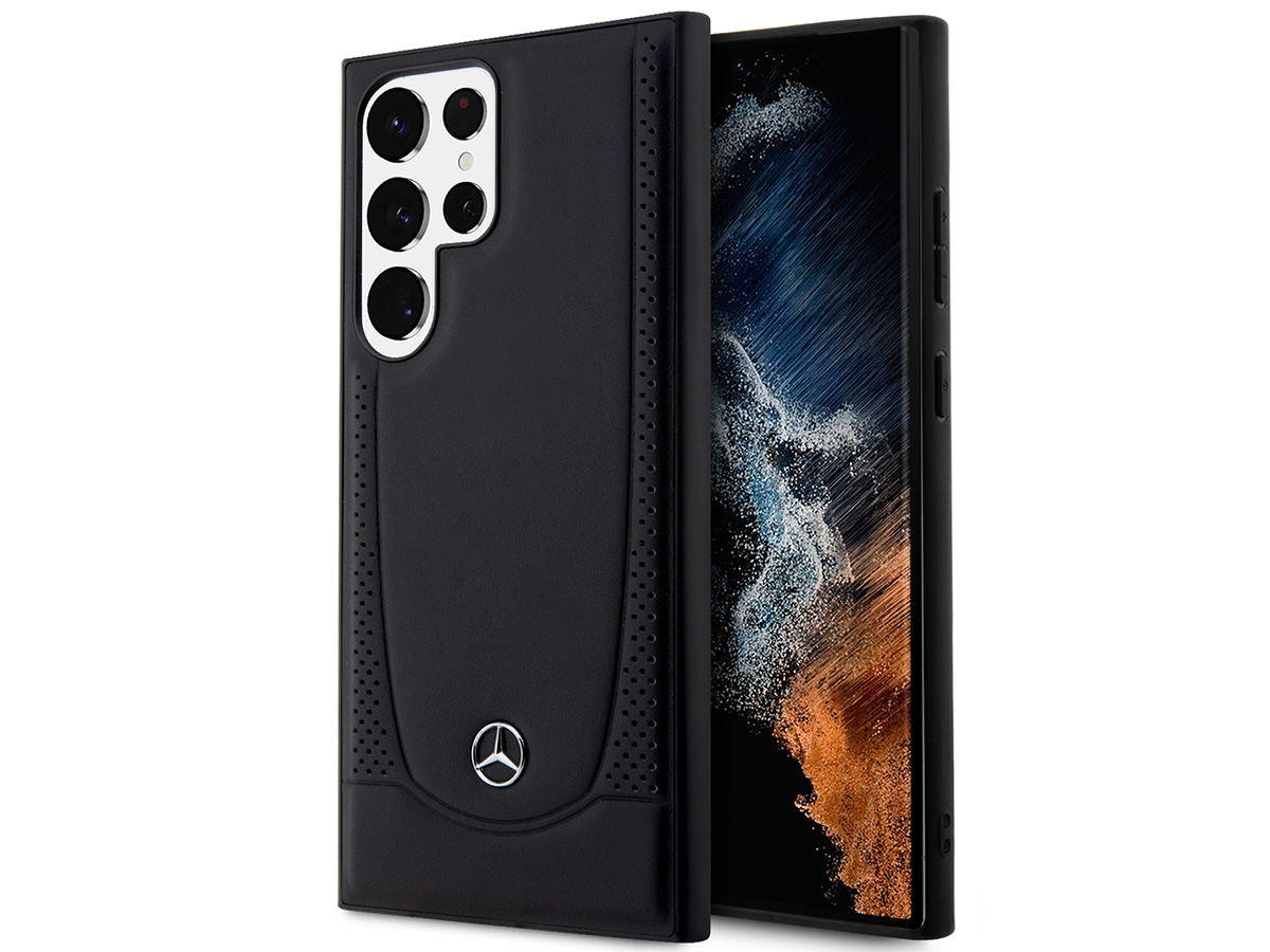 Mercedes-Benz Urban Leather Case Zwart - Samsung Galaxy S23 Ultra hoesje