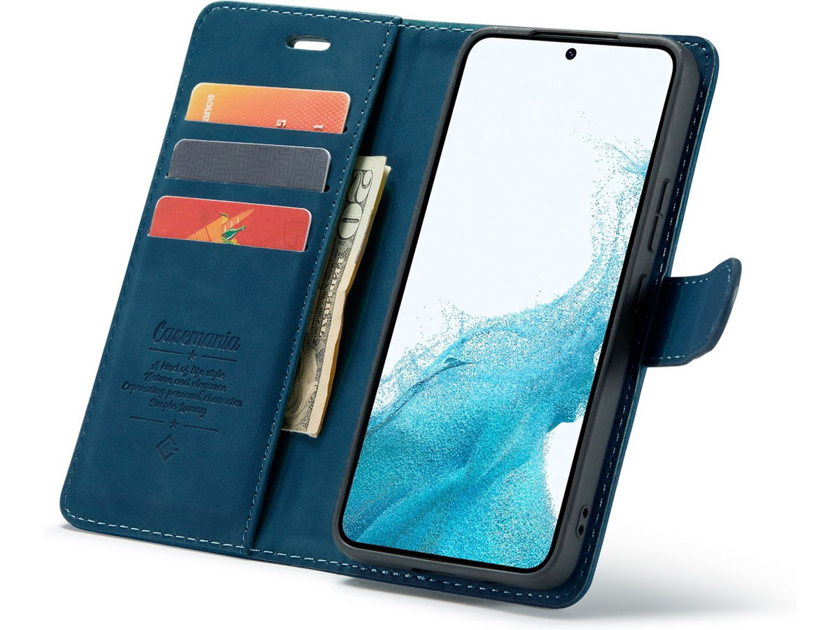 CaseMania 2in1 Magnetic Bookcase Blauw - Samsung Galaxy S24 Hoesje