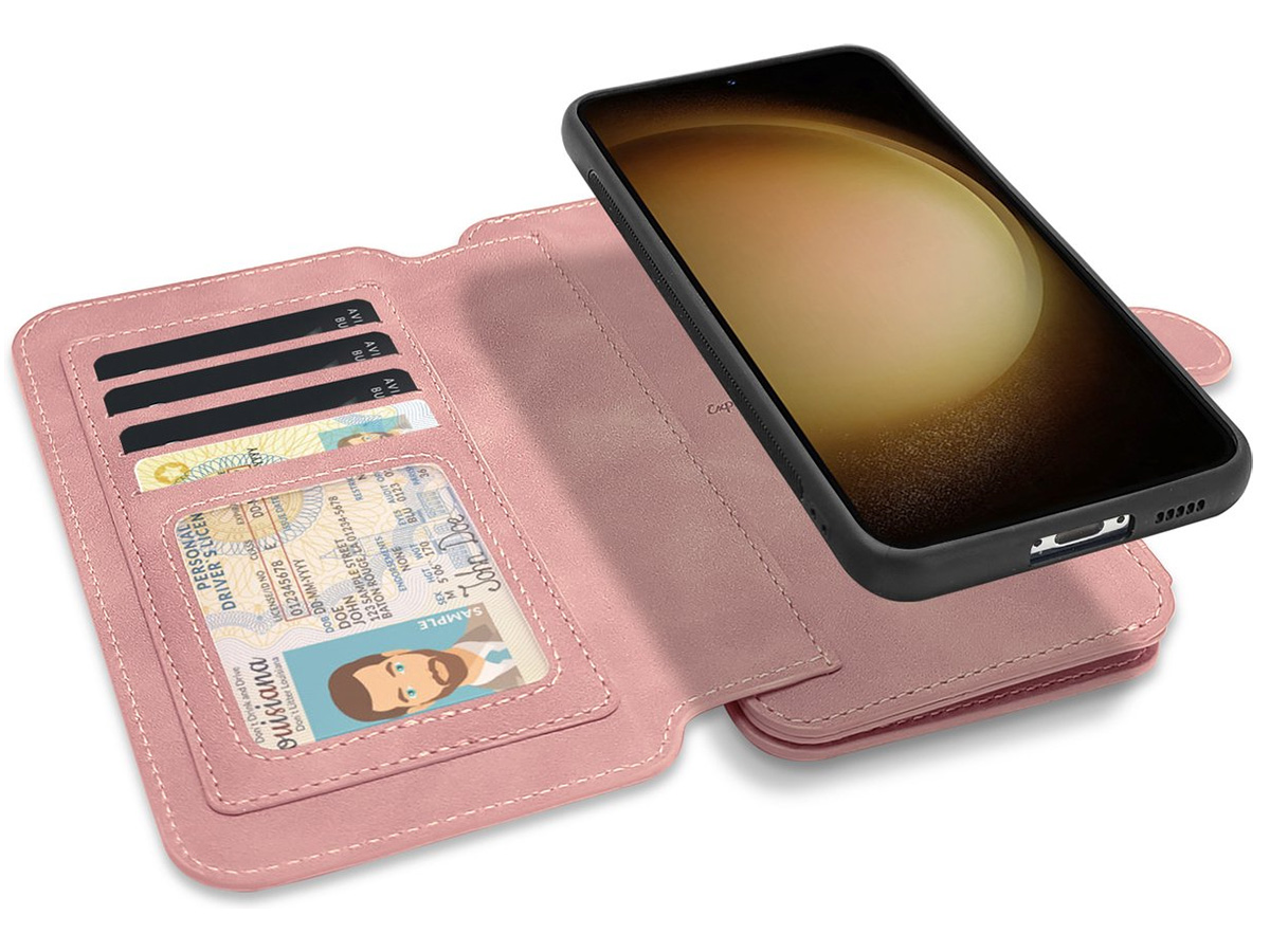 CaseMania 2in1 Wallet Ritsvak Case Roze - Samsung Galaxy S24 Hoesje