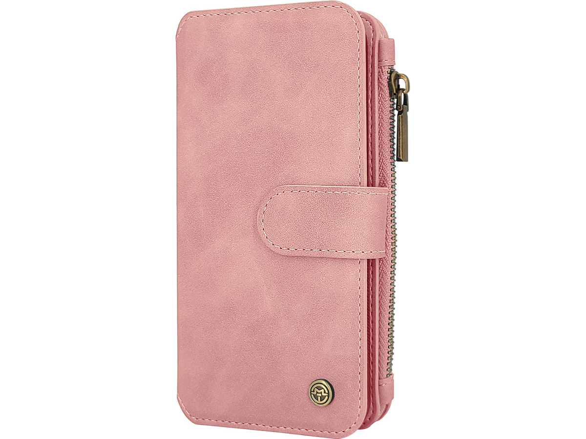 CaseMania 2in1 Wallet Ritsvak Case Roze - Samsung Galaxy S24 Hoesje