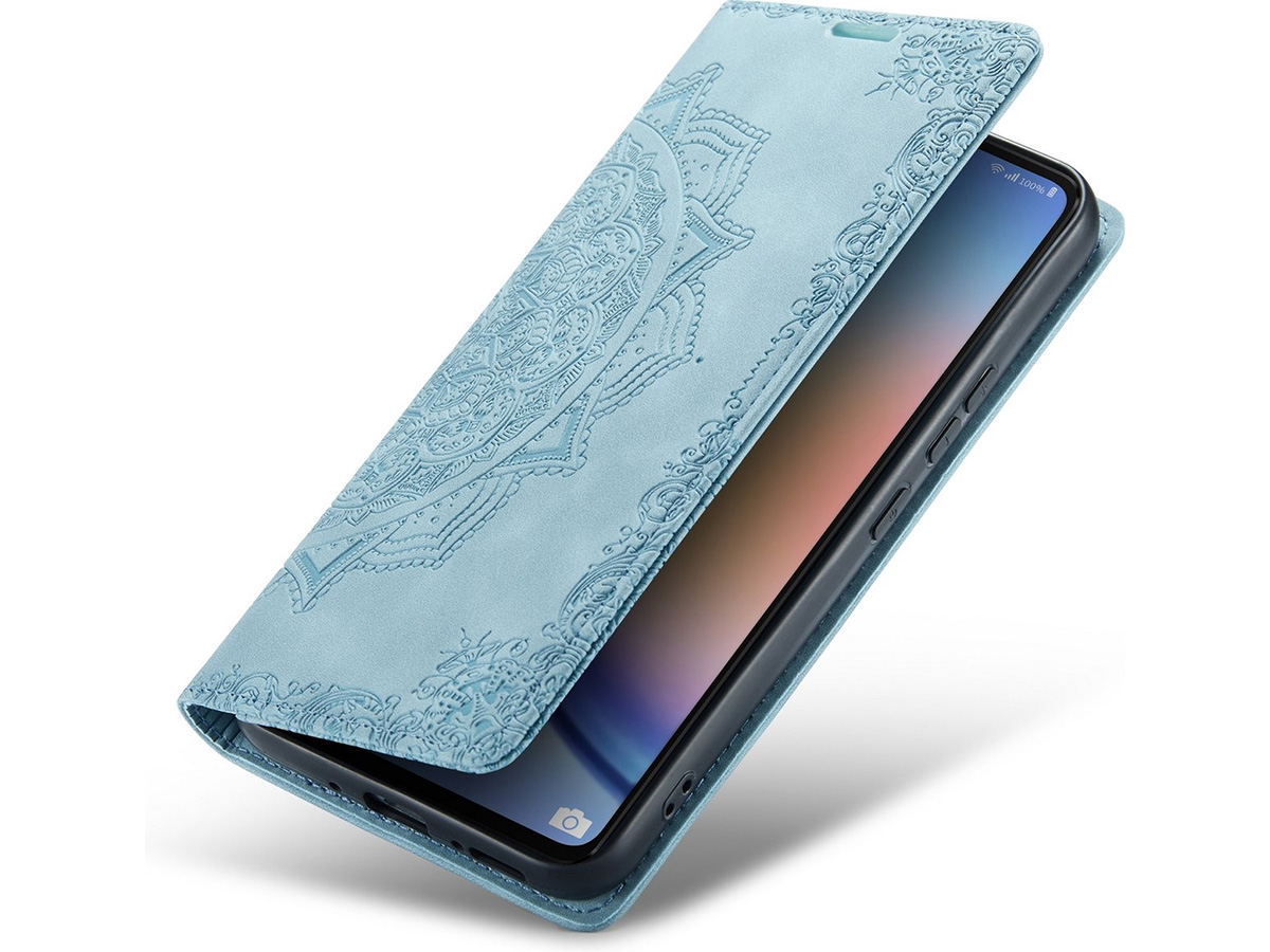 CaseMania Mandala BookCase Aqua - Samsung Galaxy S24 hoesje