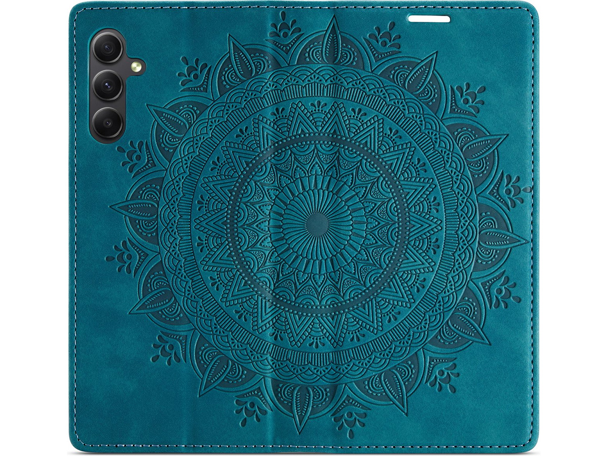 CaseMania Mandala BookCase Groen - Samsung Galaxy S24 hoesje