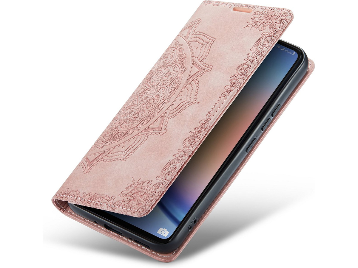 CaseMania Mandala BookCase Roze - Samsung Galaxy S24 hoesje