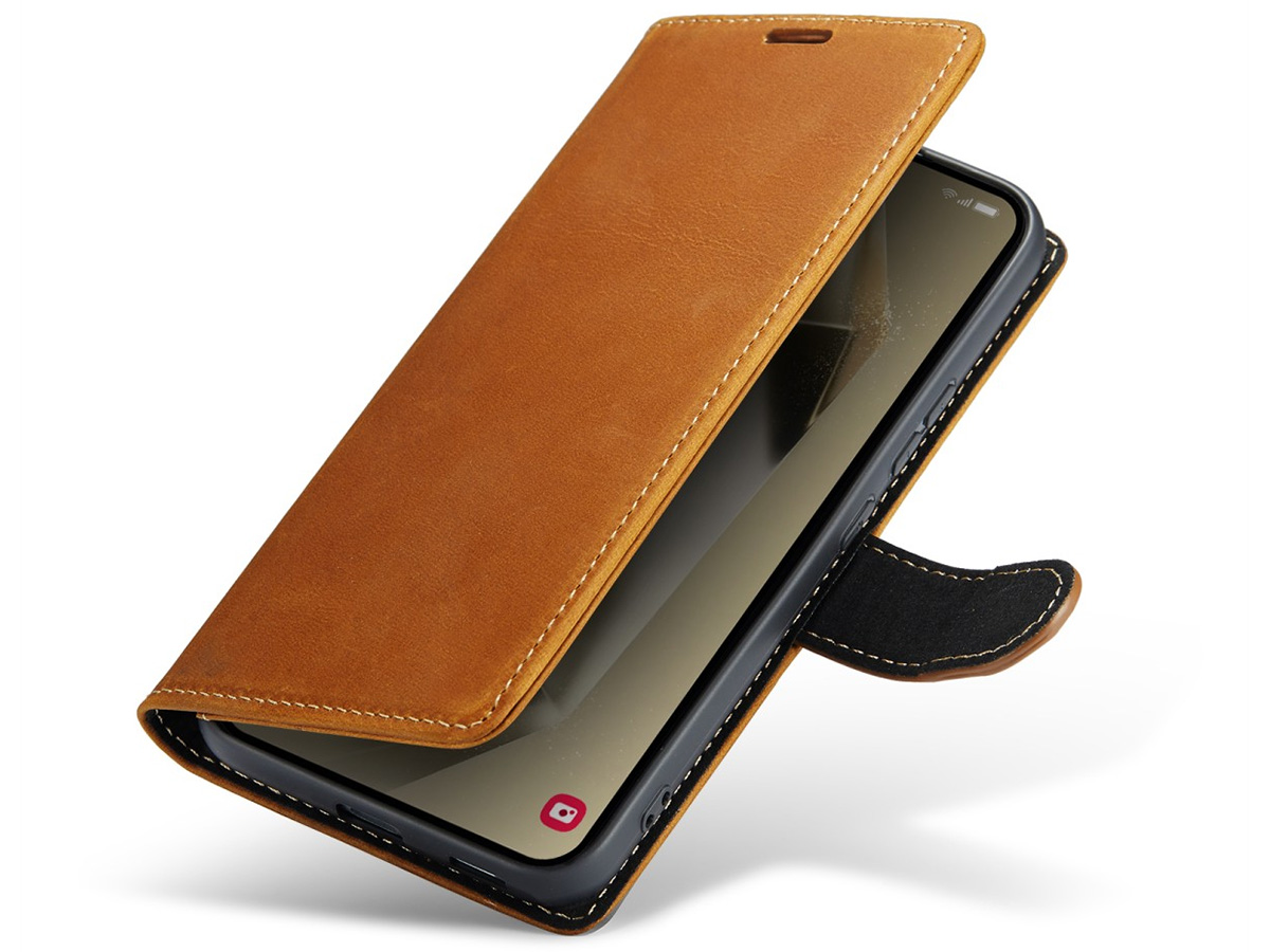 CaseMania Vintage Leather Case Cognac - Samsung Galaxy S24 hoesje