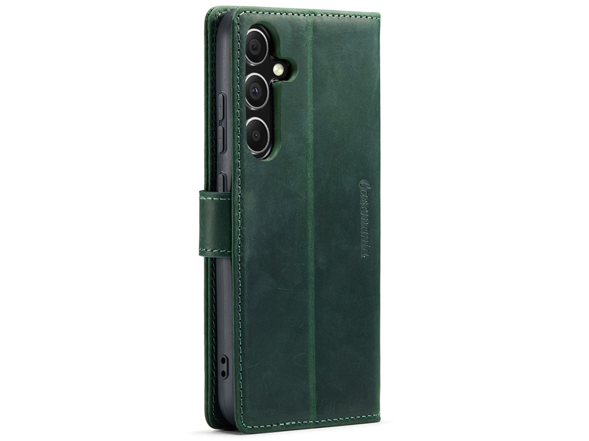 CaseMania Vintage Leather Case Groen - Samsung Galaxy S24 hoesje