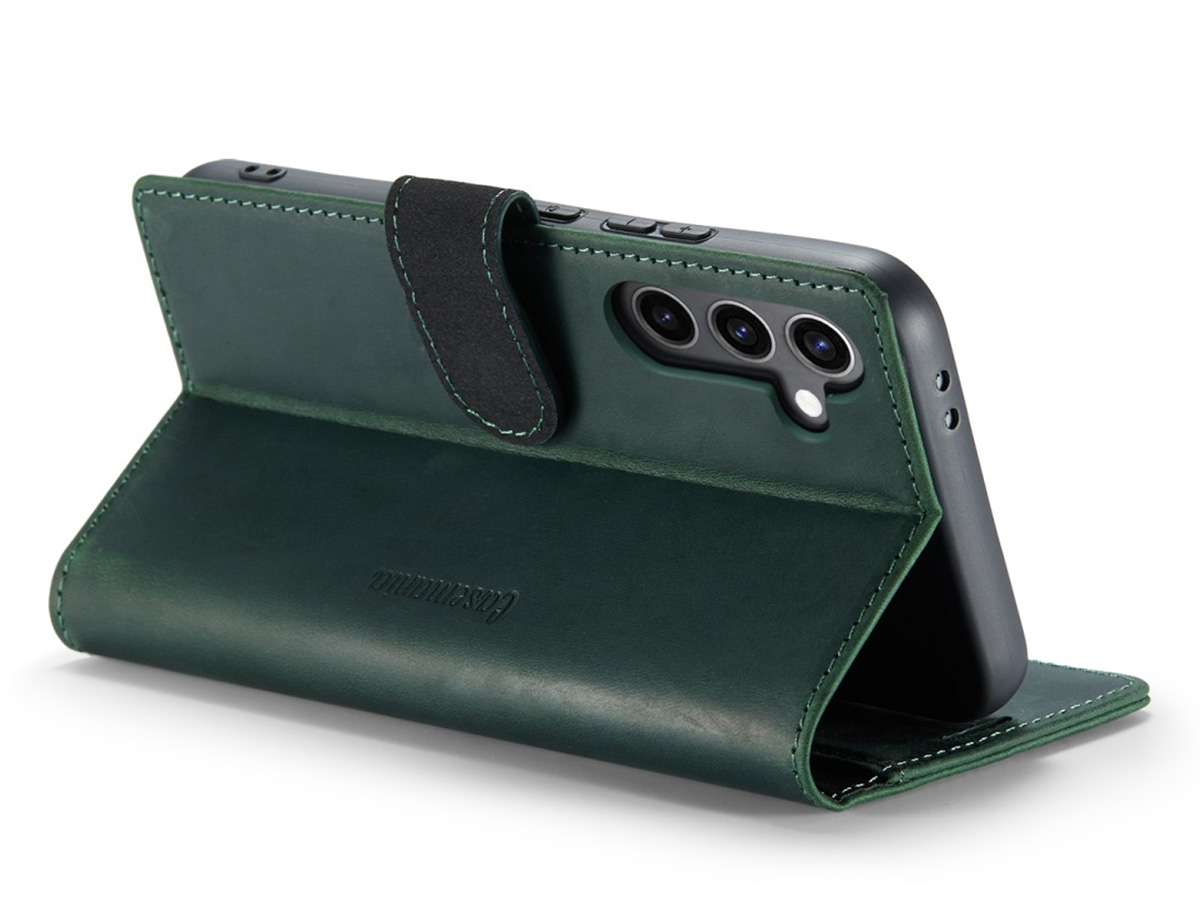 CaseMania Vintage Leather Case Groen - Samsung Galaxy S24 hoesje