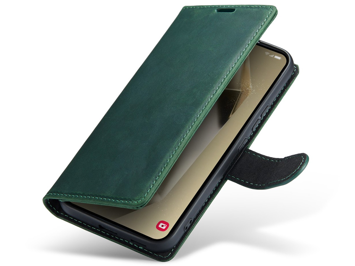 CaseMania Vintage Leather Case Groen - Samsung Galaxy S24 hoesje