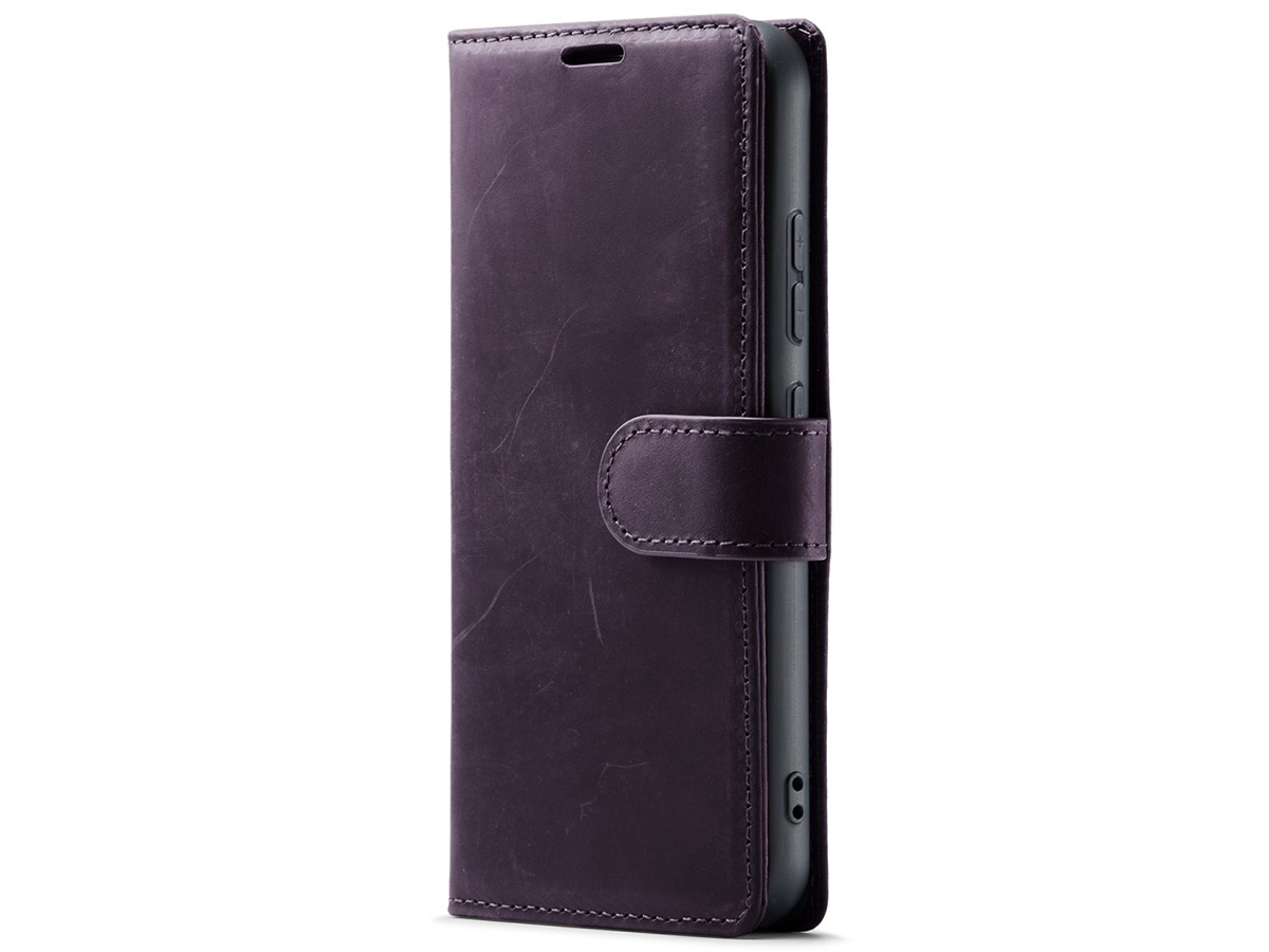 CaseMania Vintage Leather Case Paars - Samsung Galaxy S24 hoesje