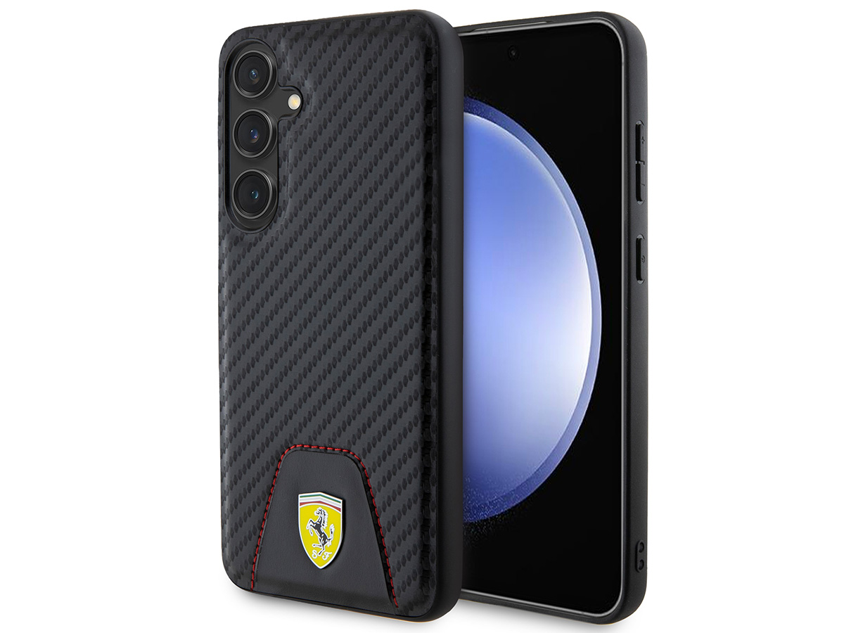 Ferrari Carbon Stitching Case - Samsung Galaxy S24 hoesje