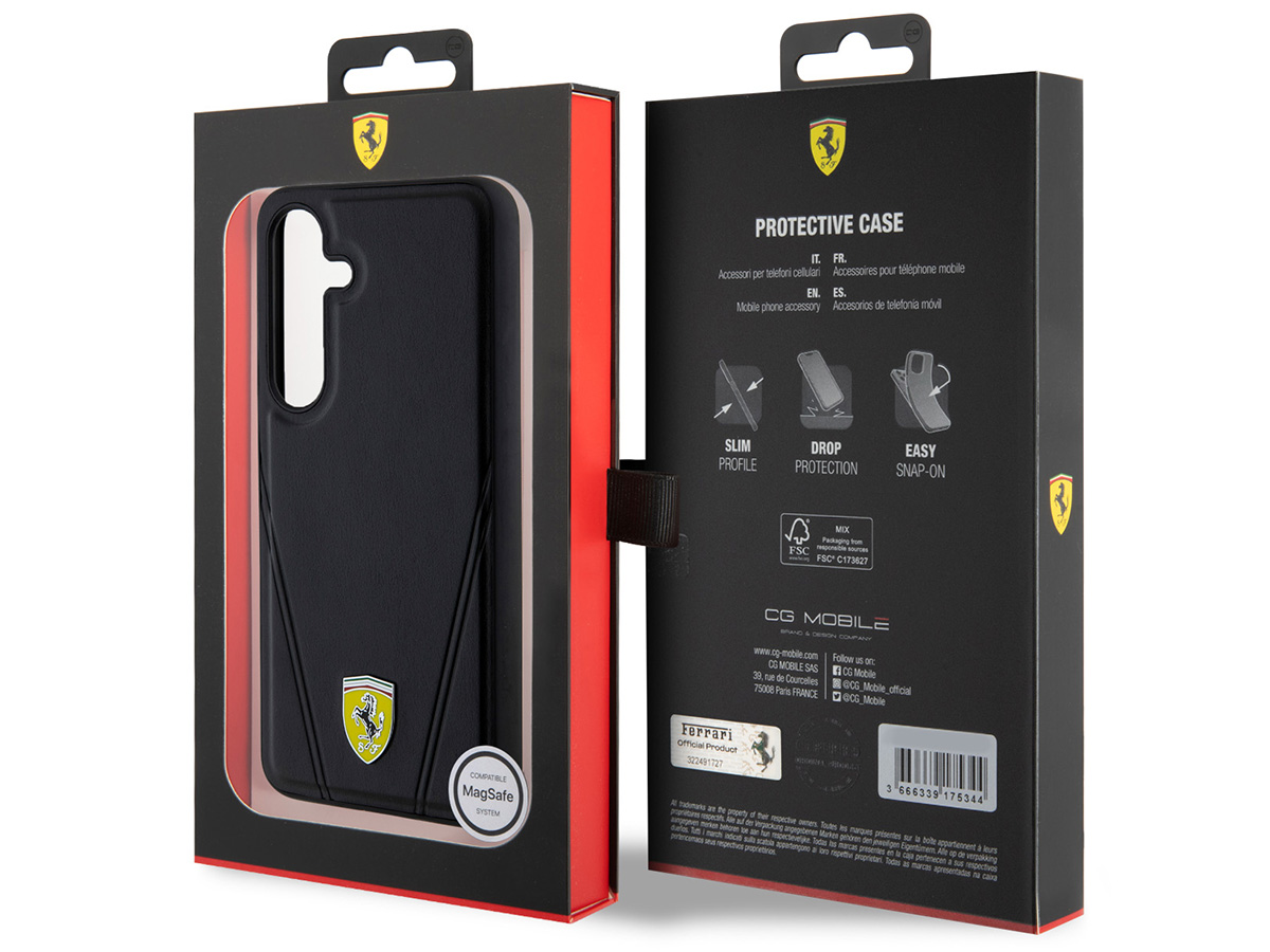 Ferrari PU Leather MagSafe Case - Samsung Galaxy S24 hoesje