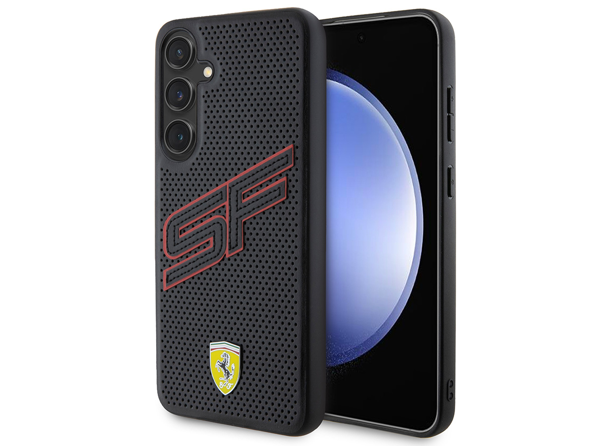 Ferrari SF Perforated Case Zwart - Samsung Galaxy S24 hoesje