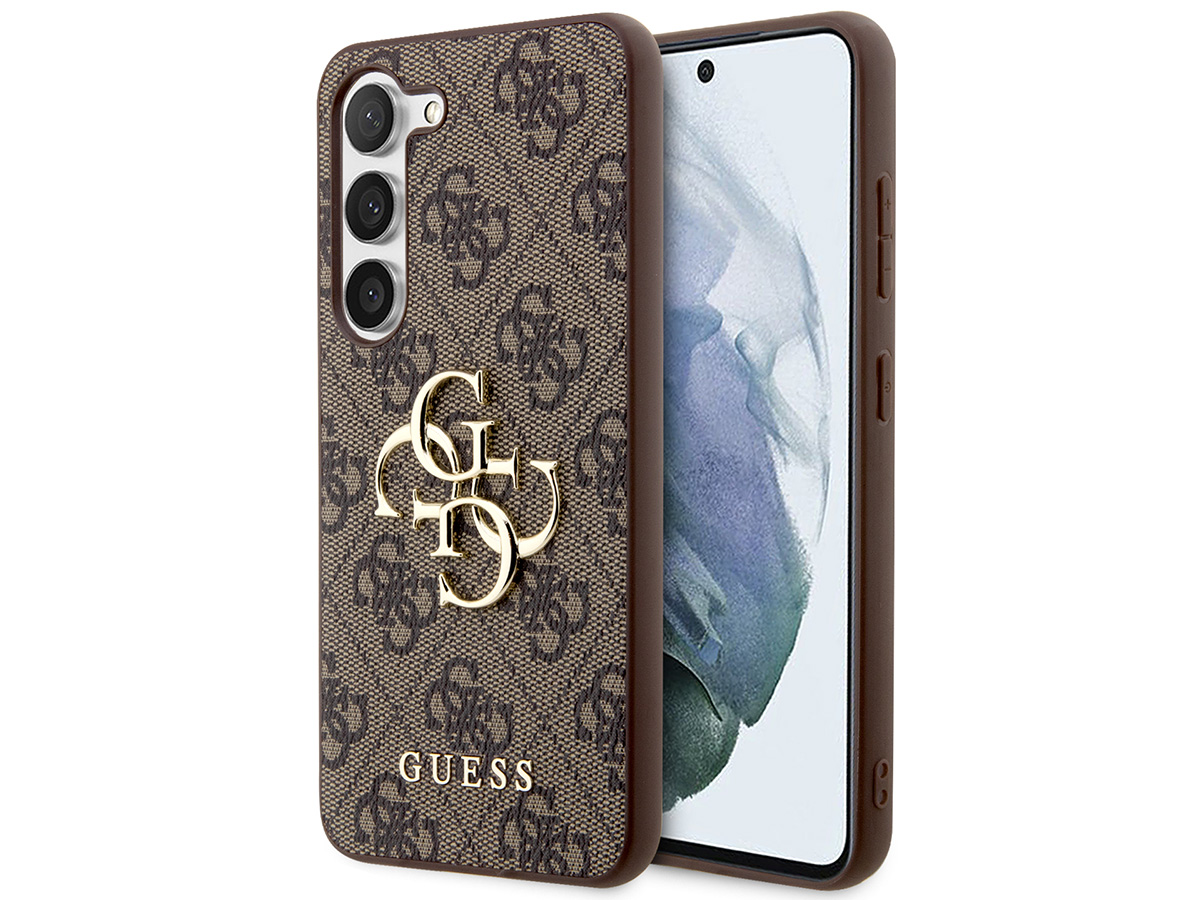 Guess Big 4G Monogram Case Bruin - Samsung Galaxy S24 hoesje