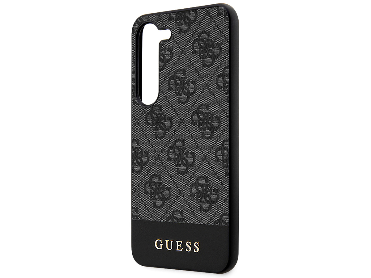 Guess Monogram Stripe Case Grijs - Samsung Galaxy S24 hoesje