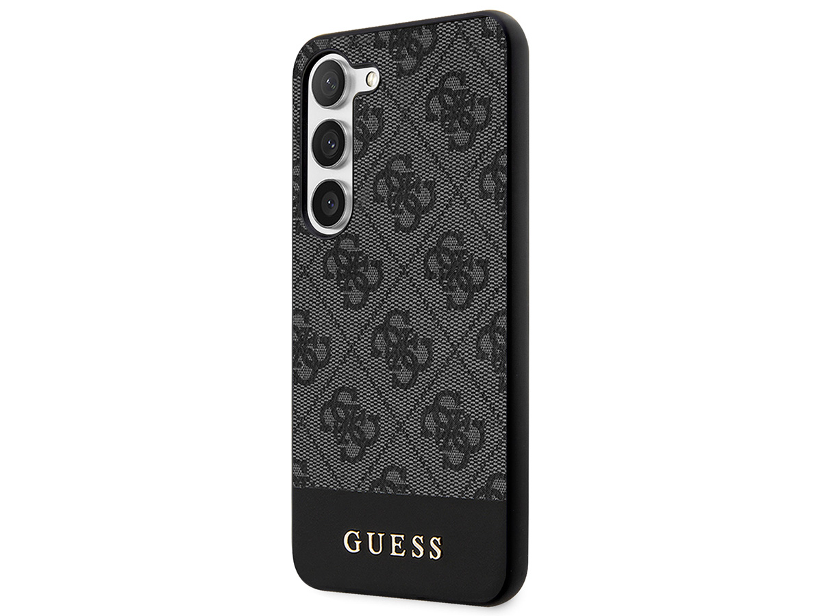 Guess Monogram Stripe Case Grijs - Samsung Galaxy S24 hoesje