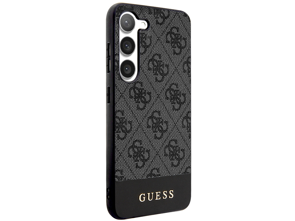 Guess Monogram Stripe Case Grijs - Samsung Galaxy S24 hoesje