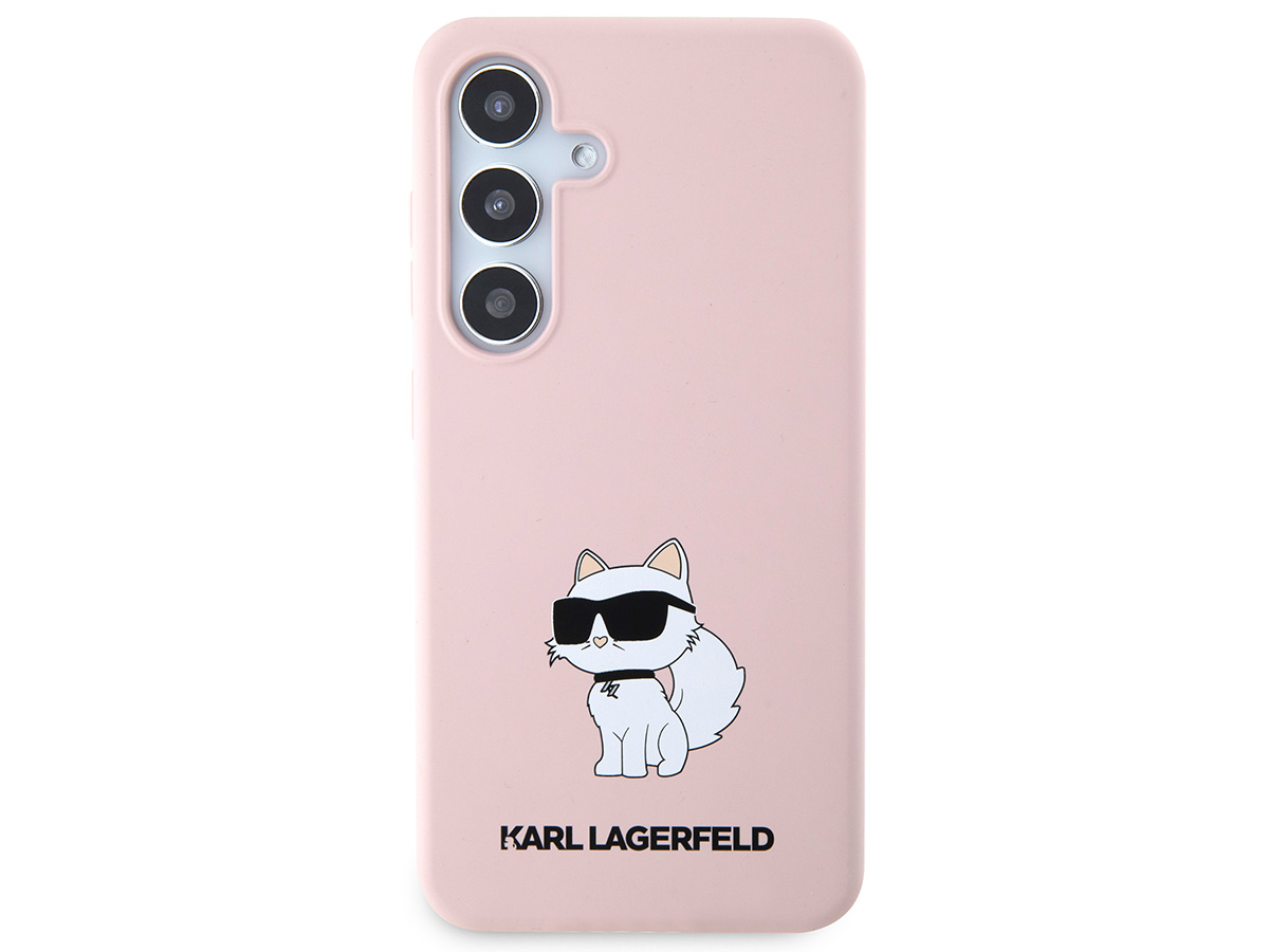 Karl Lagerfeld Ikonik Choupette Case Roze - Samsung Galaxy S24 hoesje