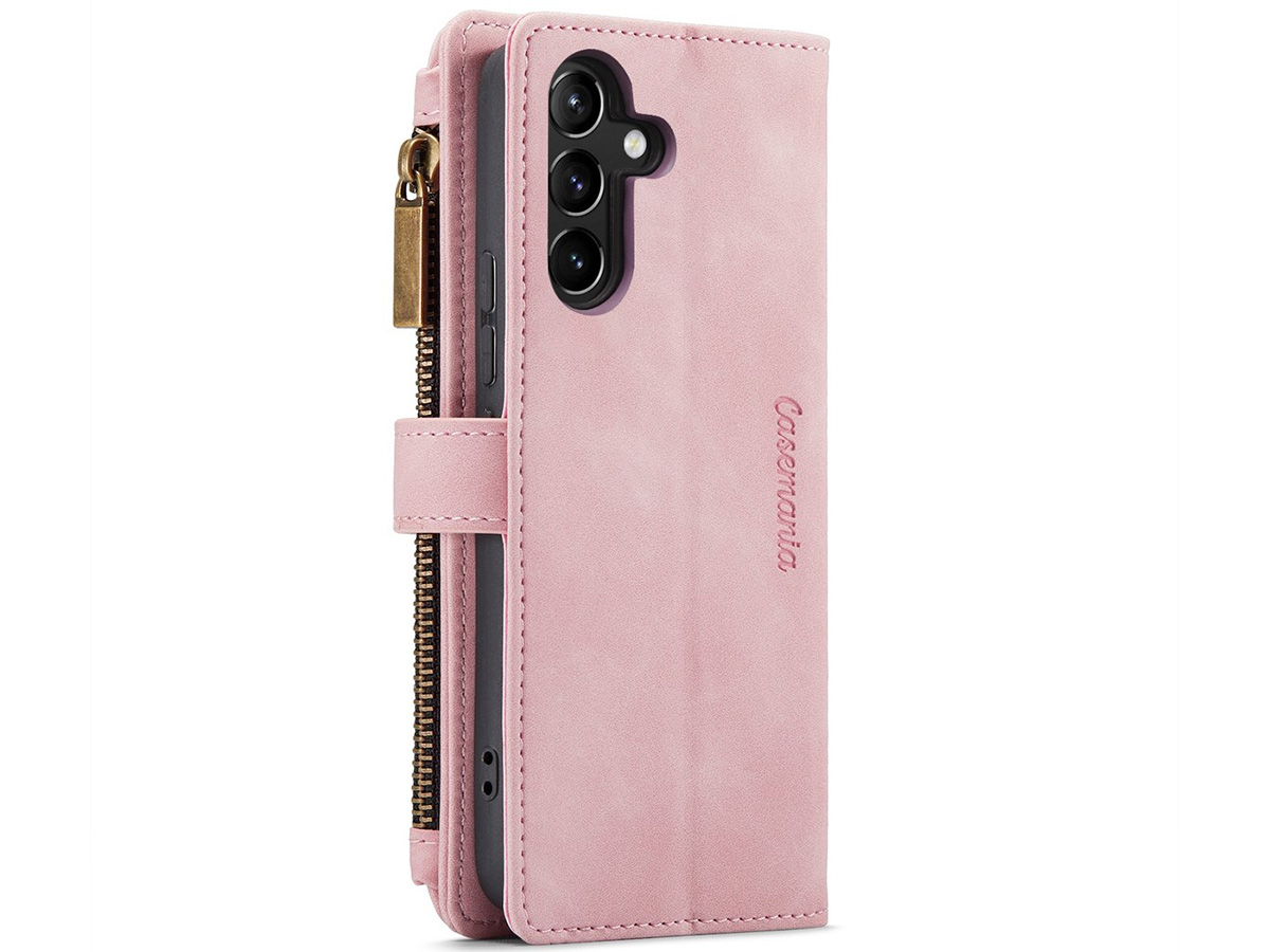 CaseMania Ritsvak Wallet Case Roze - Samsung Galaxy S24+ Hoesje