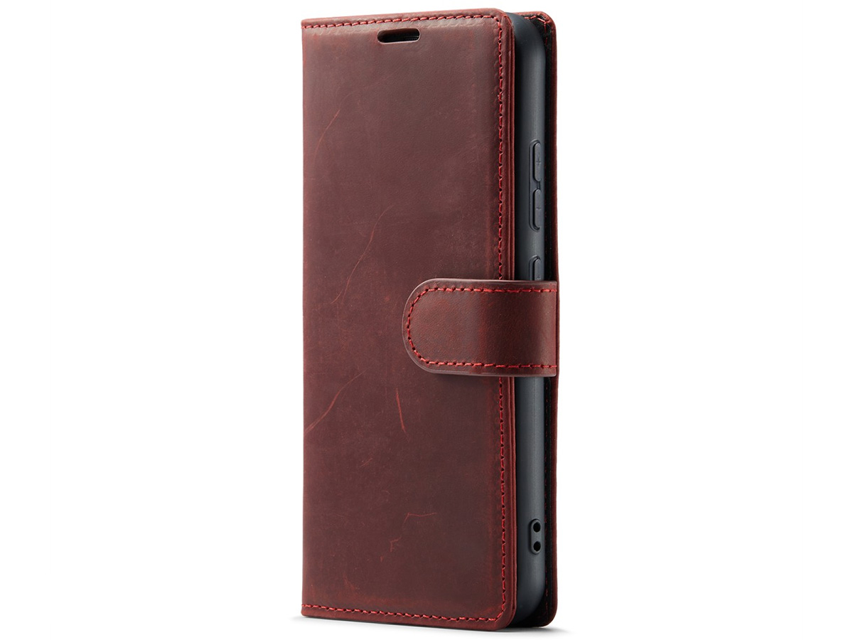 CaseMania Vintage Leather Case Rood - Samsung Galaxy S24+ hoesje