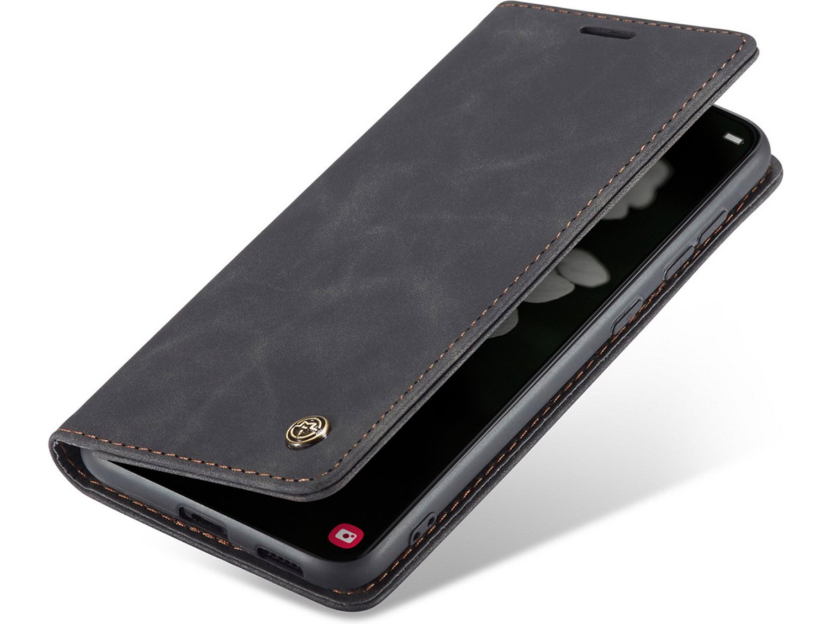 CaseMania Vintage Slim Bookcase Zwart - Samsung Galaxy S24+ hoesje