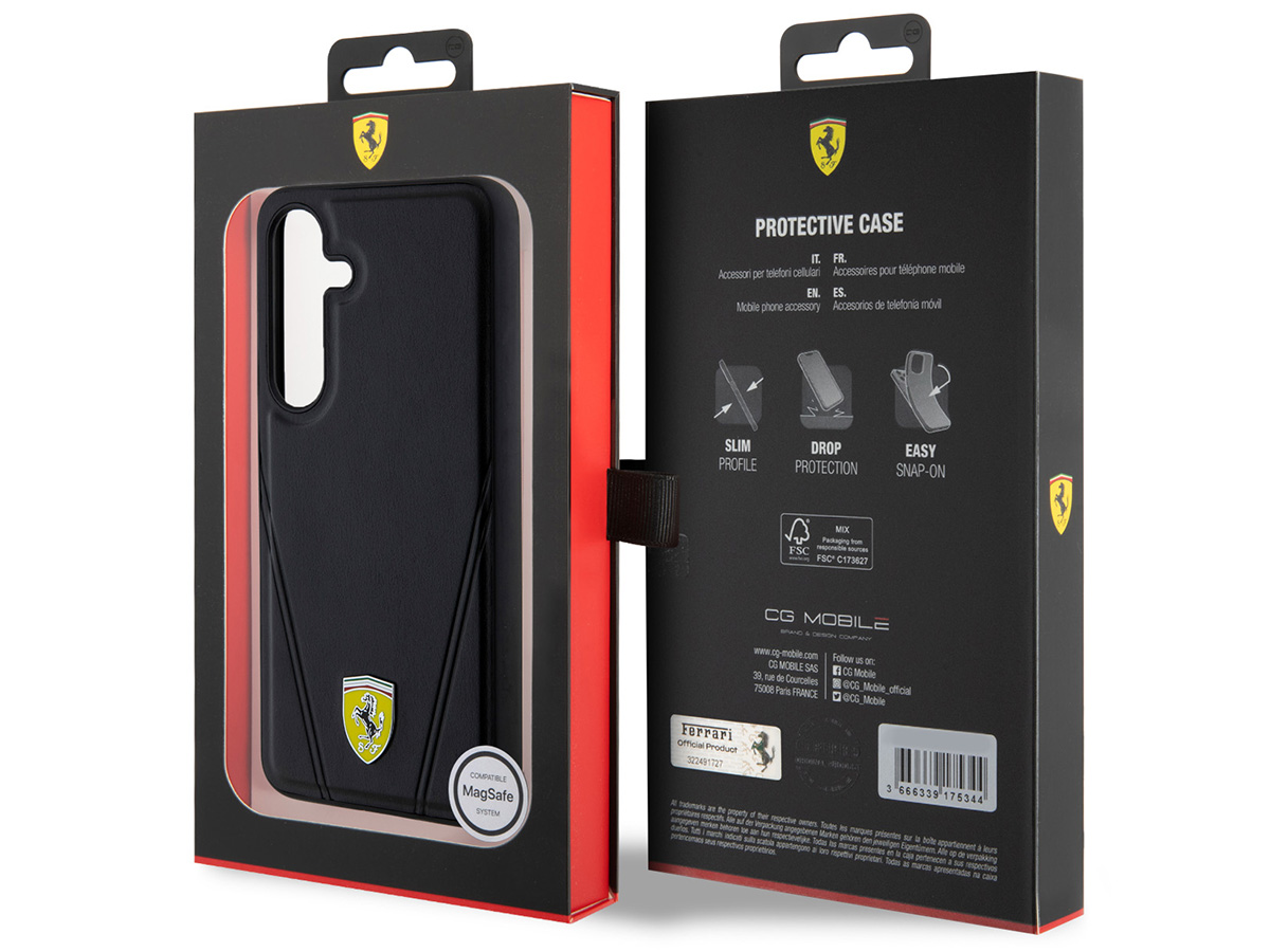 Ferrari PU Leather MagSafe Case - Samsung Galaxy S24+ hoesje