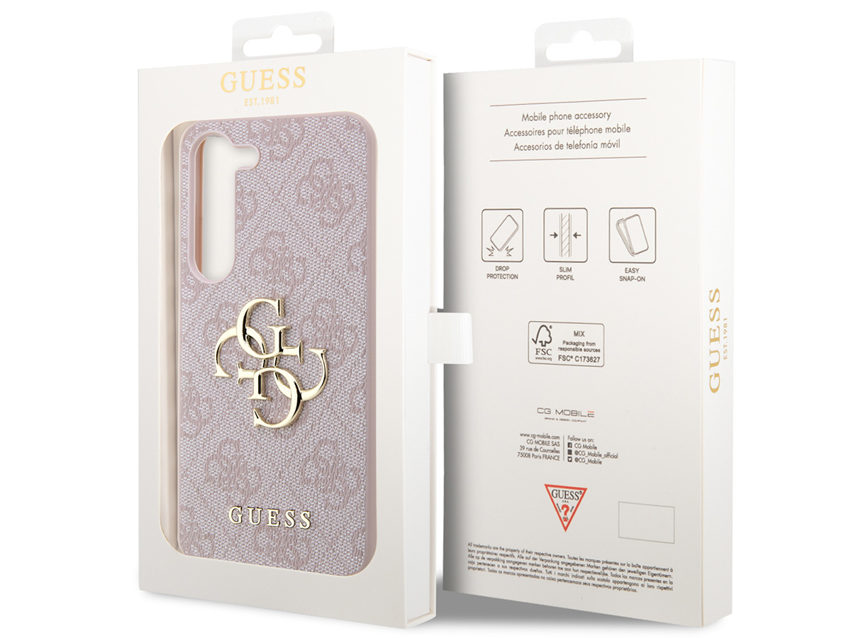 Guess Big 4G Monogram Case Roze - Samsung Galaxy S24+ hoesje