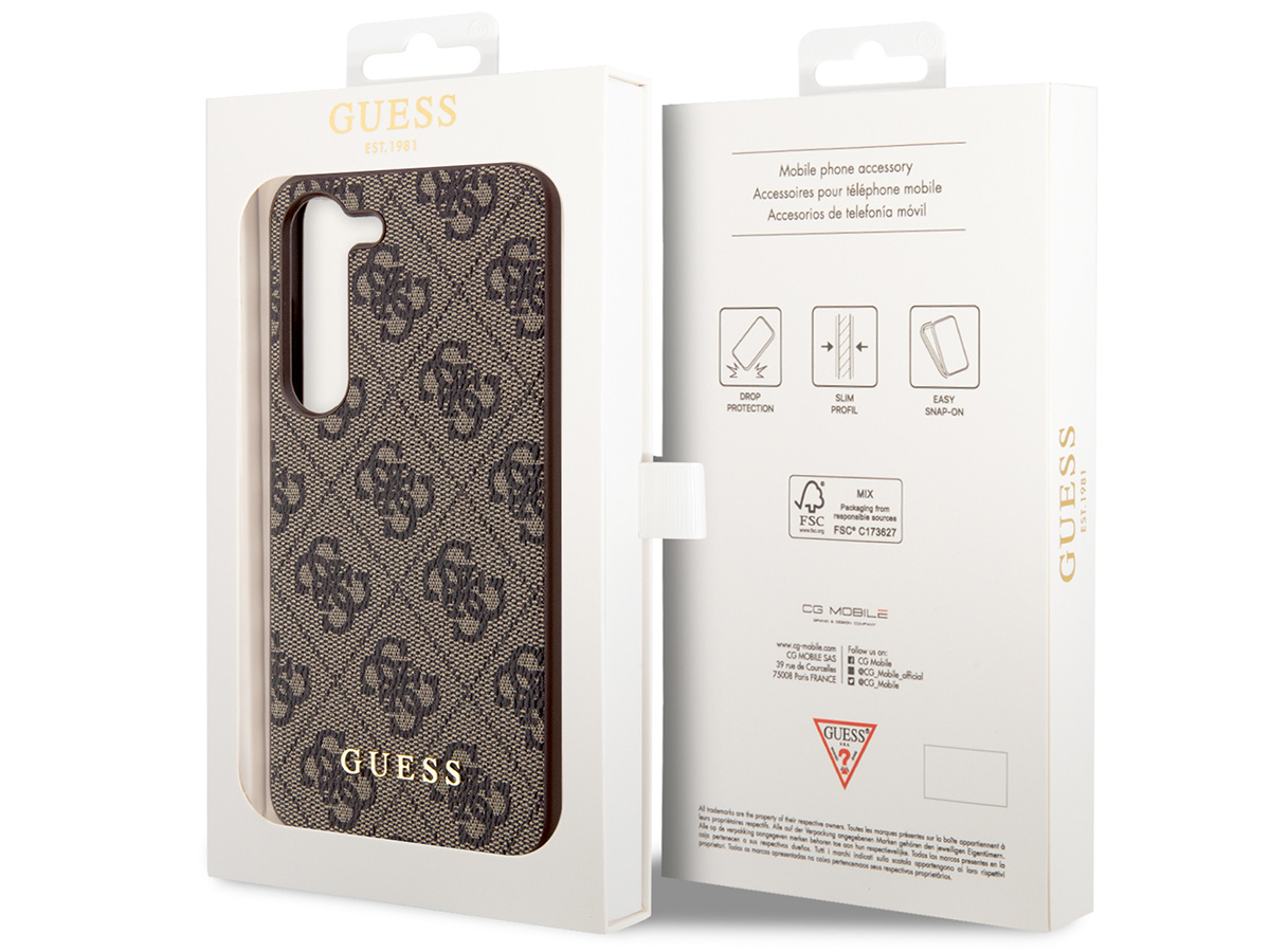 Guess Monogram Case Bruin - Samsung Galaxy S24+ hoesje