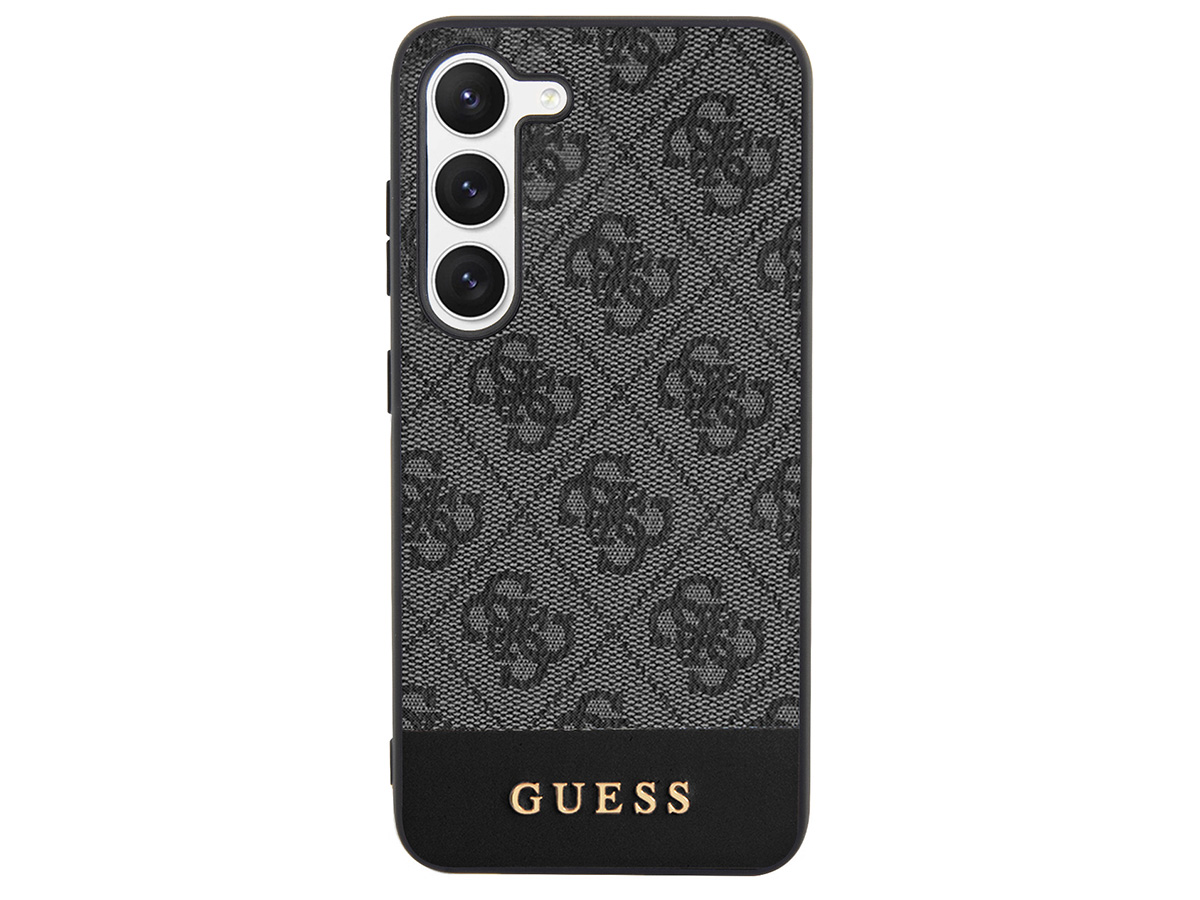 Guess Monogram Stripe Case Grijs - Samsung Galaxy S24+ hoesje