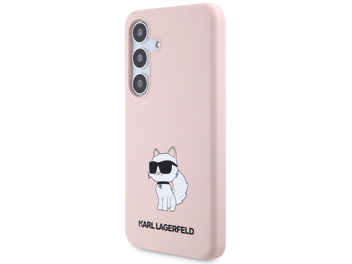 Karl Lagerfeld Ikonik Choupette Case Roze - Samsung Galaxy S24+ hoesje