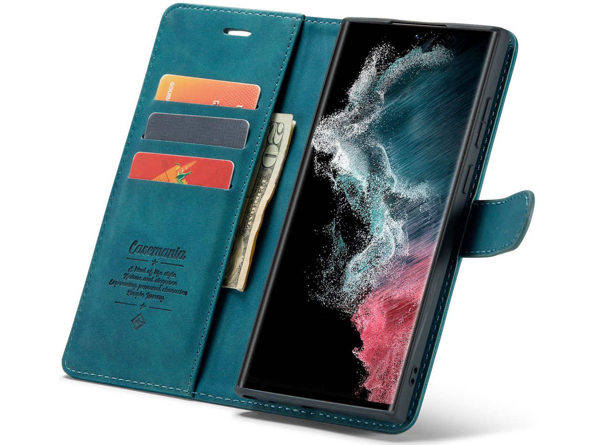 CaseMania 2in1 Magnetic Bookcase Groen - Samsung Galaxy S24 Ultra Hoesje