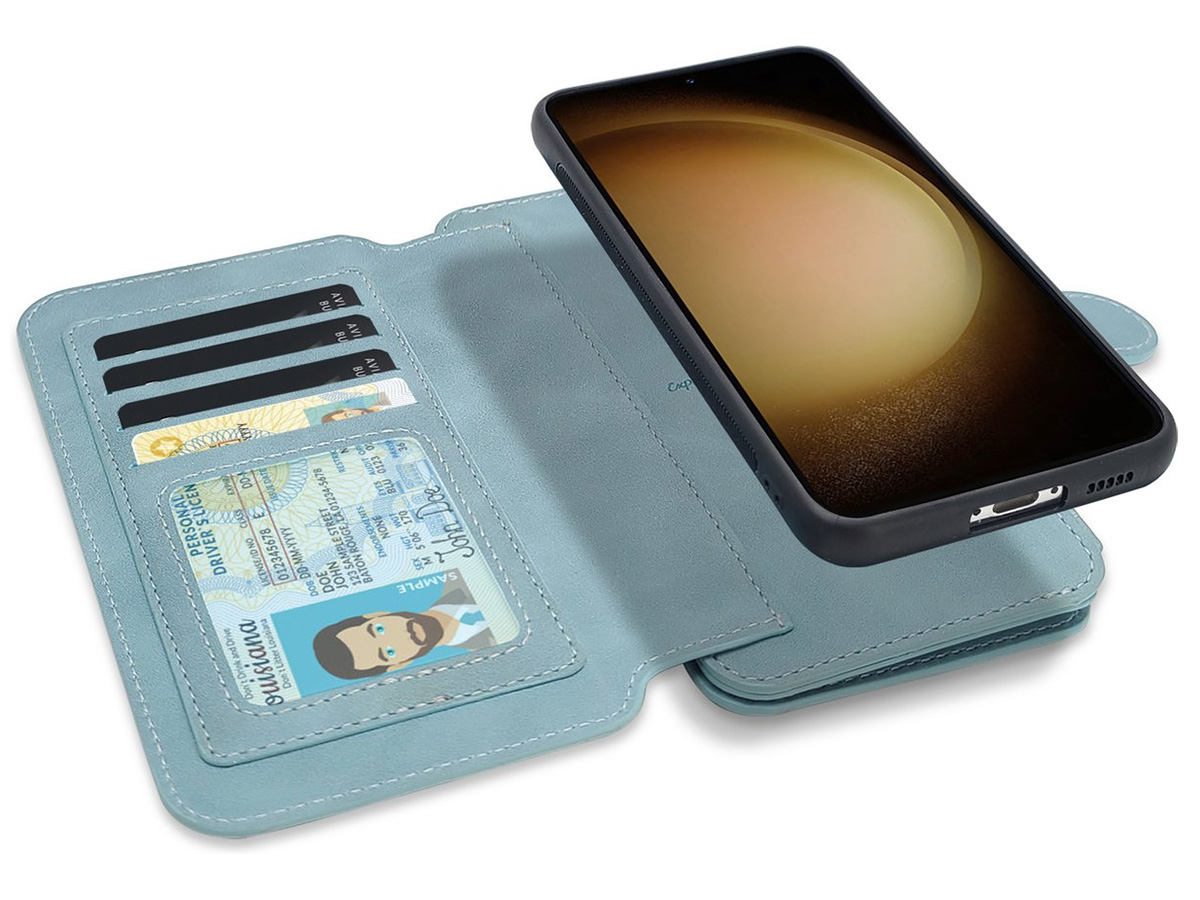 CaseMania 2in1 Wallet Ritsvak Case Aqua - Samsung Galaxy S24 Ultra Hoesje
