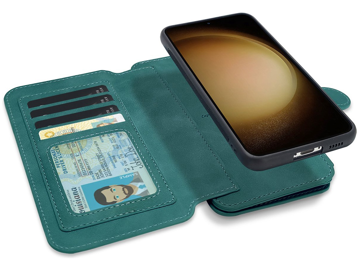 CaseMania 2in1 Wallet Ritsvak Case Groen - Samsung Galaxy S24 Ultra Hoesje