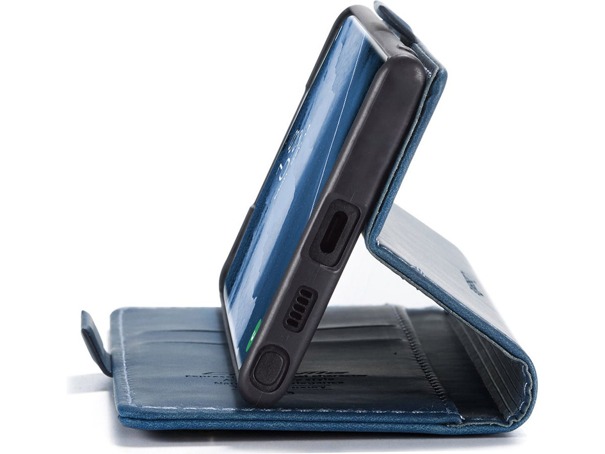 CaseMania Vintage Slim Bookcase Blauw - Samsung Galaxy S24 Ultra hoesje
