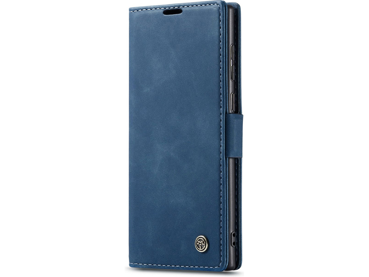 CaseMania Vintage Slim Bookcase Blauw - Samsung Galaxy S24 Ultra hoesje