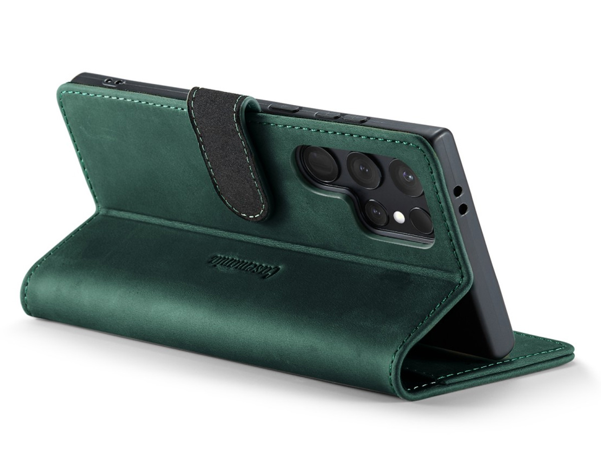 CaseMania Vintage Leather Case Groen - Samsung Galaxy S24 Ultra hoesje