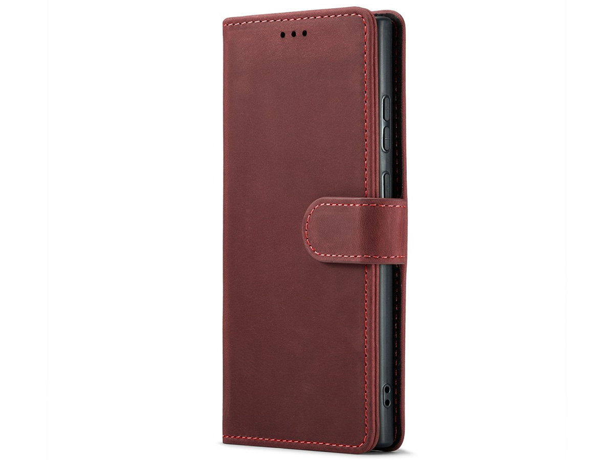 CaseMania Vintage Leather Case Rood - Samsung Galaxy S24 Ultra hoesje