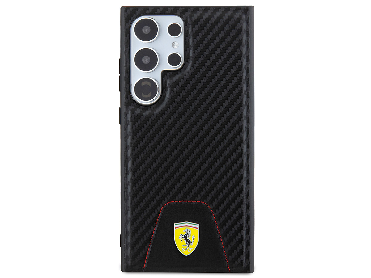 Ferrari Carbon Stitching Case - Samsung Galaxy S24 Ultra hoesje