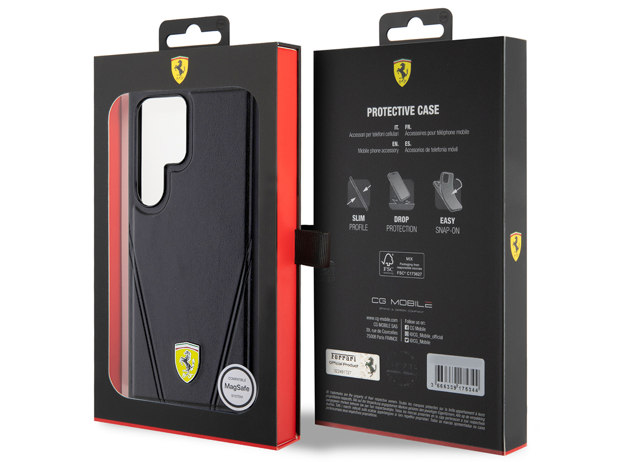 Ferrari PU Leather MagSafe Case - Samsung Galaxy S24 Ultra hoesje