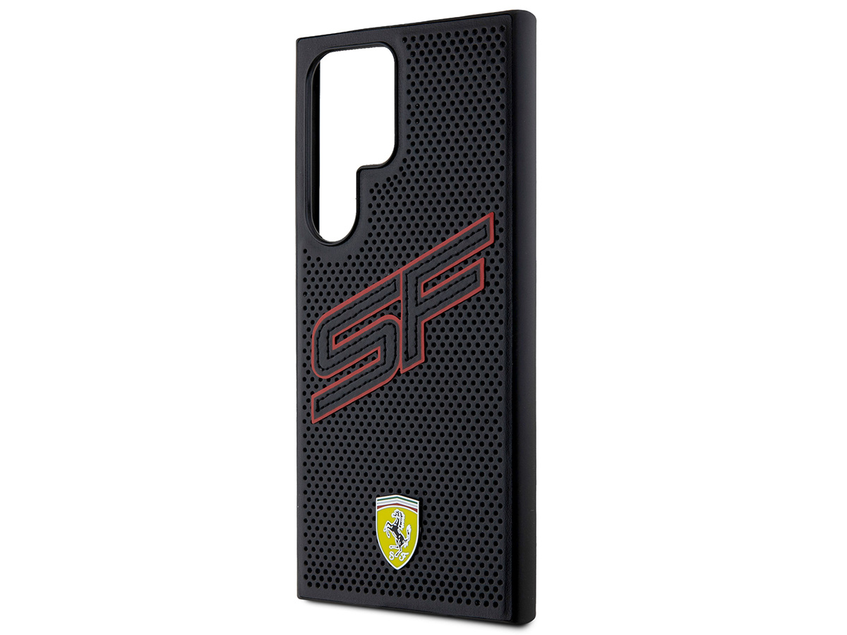 Ferrari SF Perforated Case Zwart - Samsung Galaxy S24 Ultra hoesje