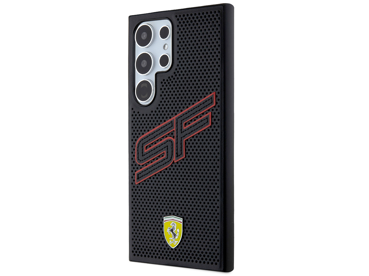 Ferrari SF Perforated Case Zwart - Samsung Galaxy S24 Ultra hoesje