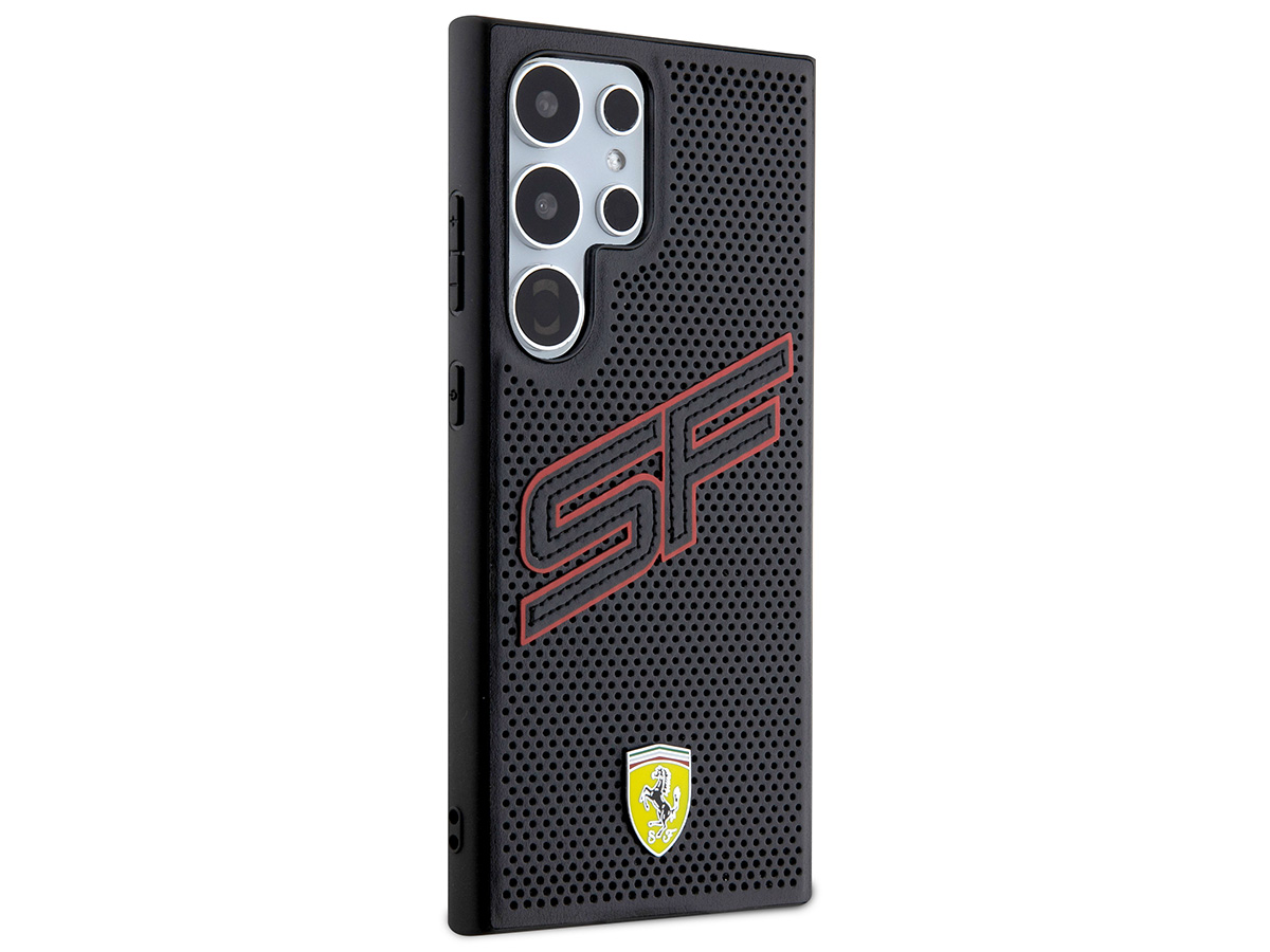 Ferrari SF Perforated Case Zwart - Samsung Galaxy S24 Ultra hoesje